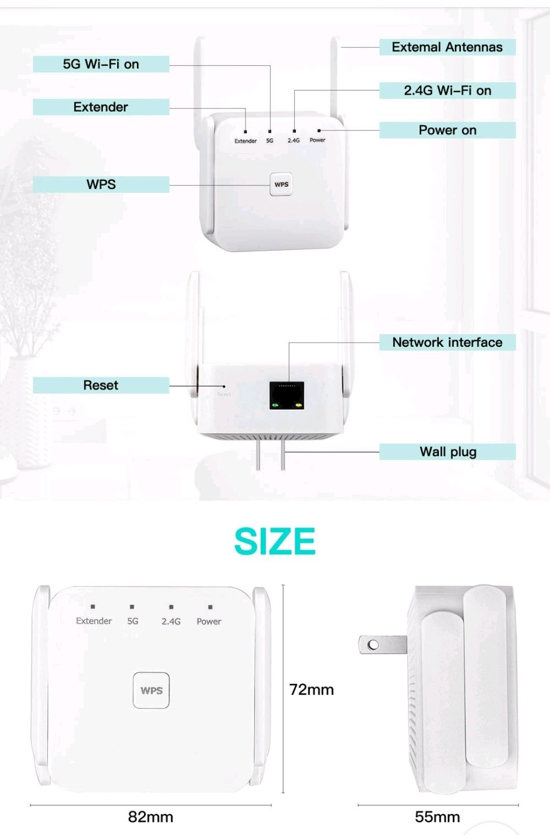 Wi-fi репитер 2,4/5 GHz Repeater ретранслятор усилитель сигнала