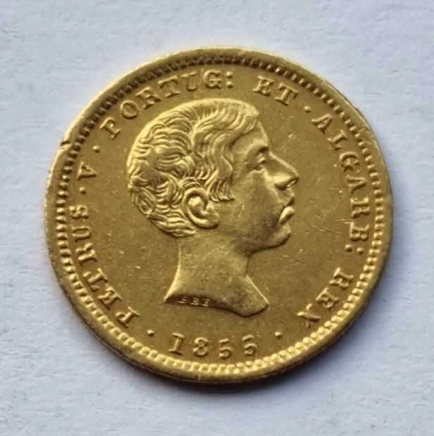 Moeda Ouro D. Pedro V  ano 1855