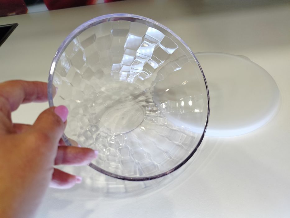 Półmisek Salaterka przeźroczysta Tupperware z białą pokrywką 0,5 l