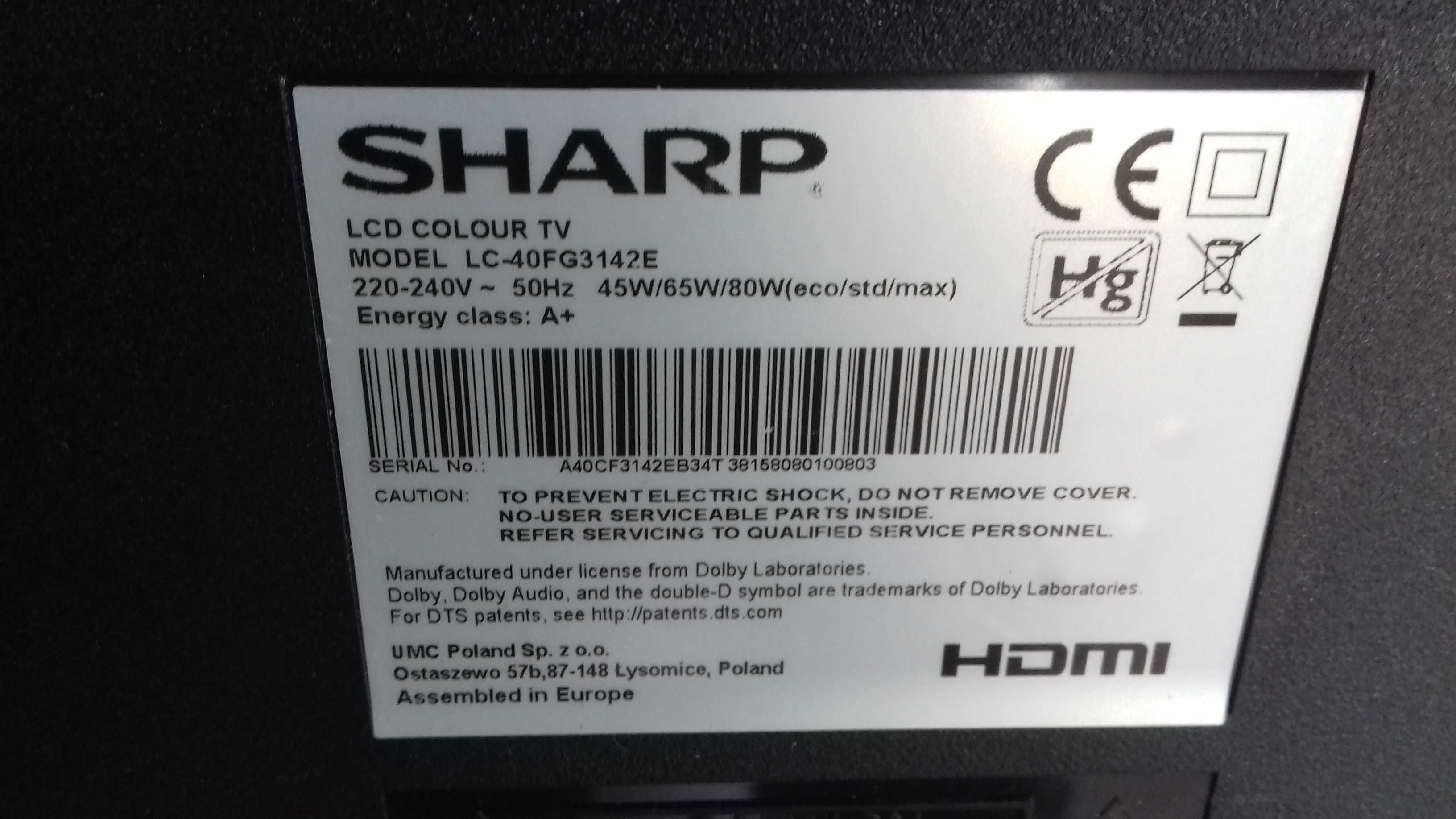 Telewizor LED 40" z DVB-T2