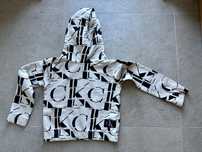 Bluza z kapturem sweter Calvin Klein dziecięca 128 8 lat biało czarna