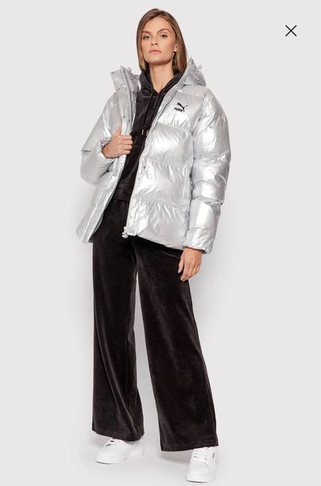 НОВИЙ PUMA ОРИГІНАЛ XS жіночий сріблястий зима пуффер  589584 10