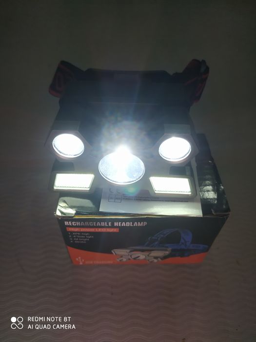 Latarka czołowa z wbudowanym akumulatorem