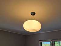 Żyrandol Lampa wisząca biała szklana do salonu - sprzedam
