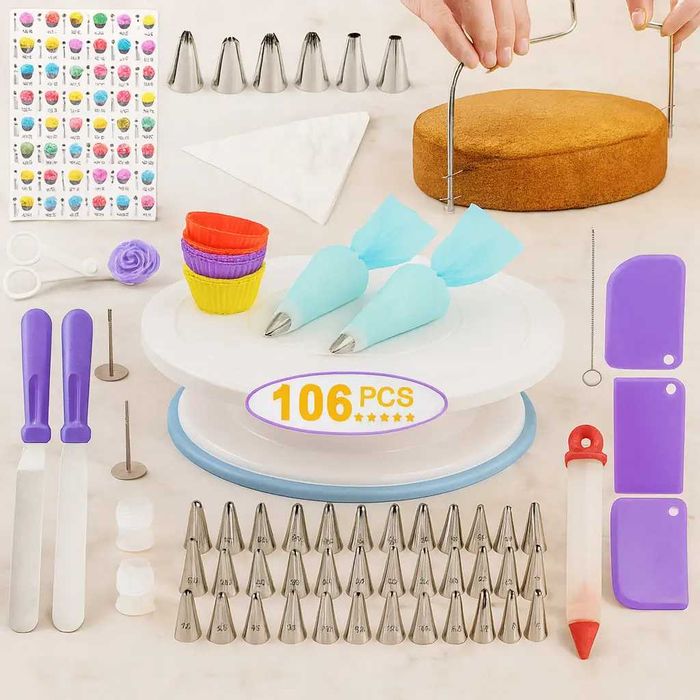 Кондитерський набір для прикраси тортів насадки для кремів з 106 шт