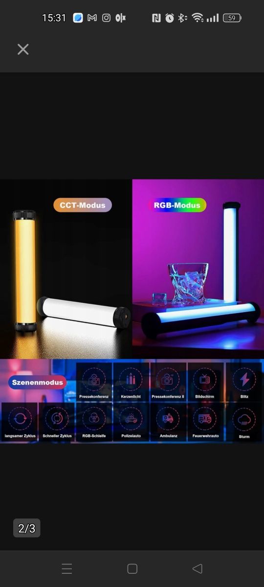 SOONPHO P-13 Lampa LED RGB 360° magnetyczna 2500 – 9000 K akumulator