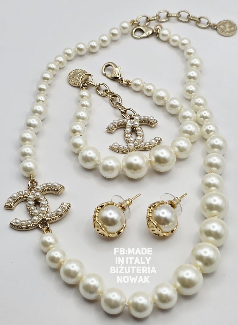 Naszyjnik choker cc sztuczne perły chanel