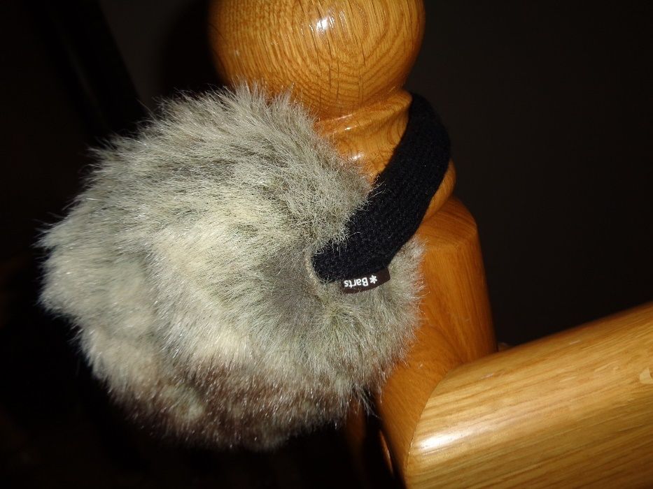 BARTS składane regulowane nauszniki futerkowe szare brązowe OMBRE