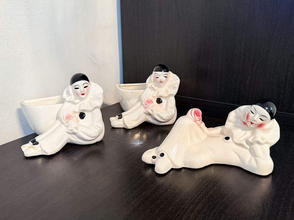 Pierrot, Arlekin figurki ceramiczne - 22 sztuki!