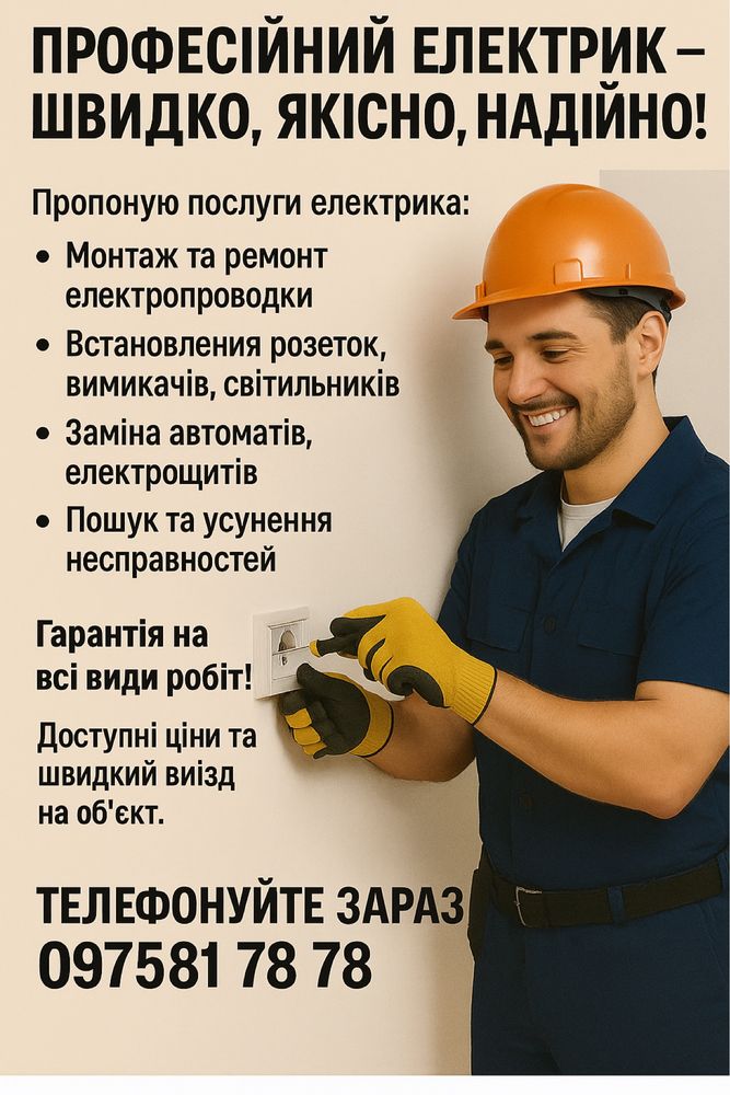 Професійний електрик — швидко, якісно, надійно!