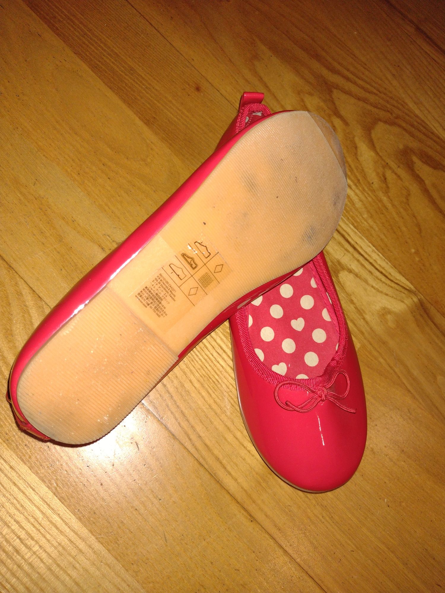 Buty dziewczęce baleriny czerwone na wiosnę  H&M 32