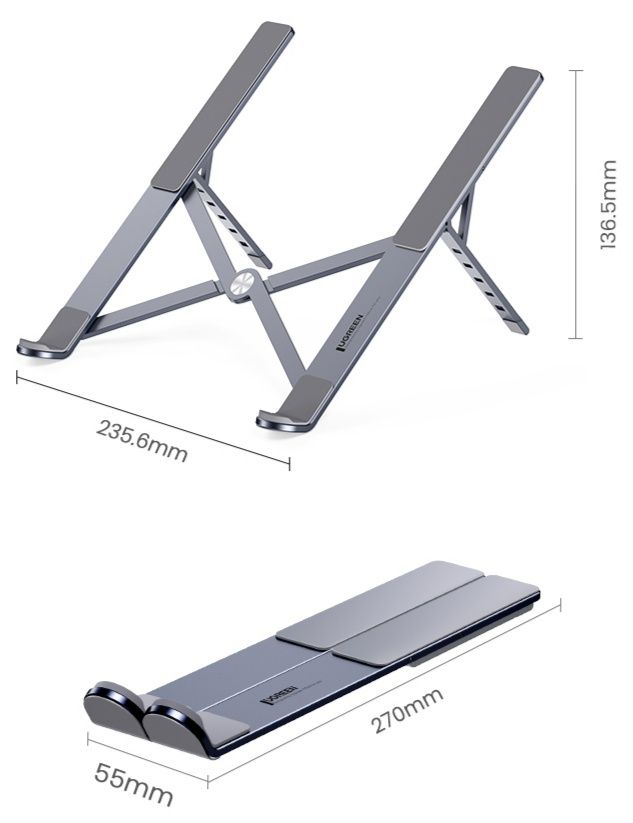 Підставка для ноутбука UGREEN Алюмінієва Настільна Тримач + Чохол