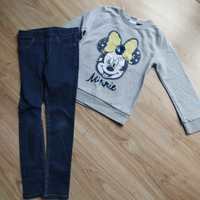 255-> komplet bluza MINNIE DISNEY jegginsy H&M r.116/122 5-6Y