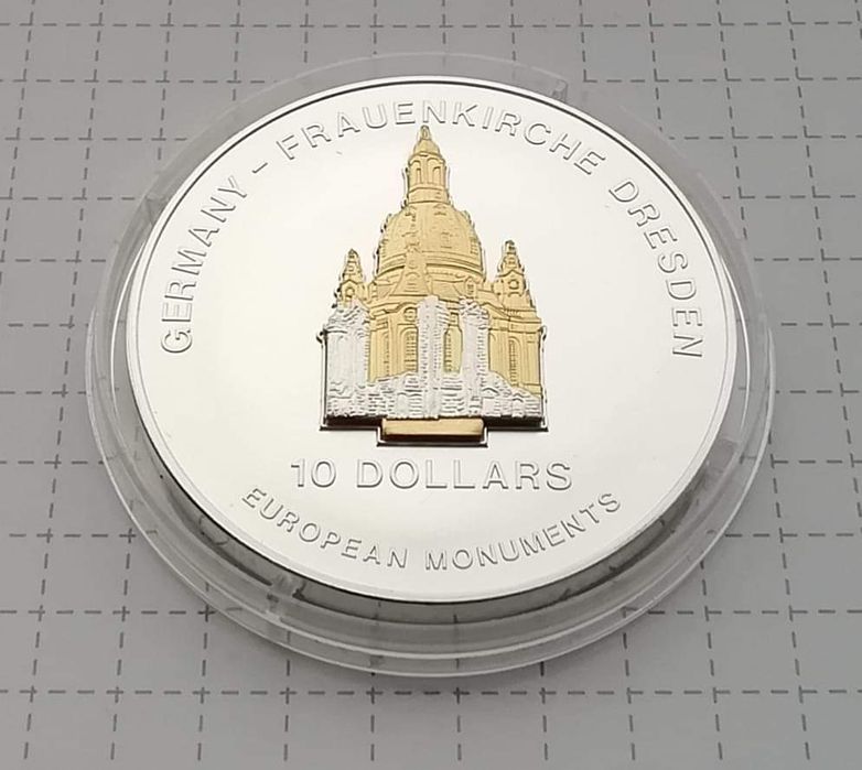Науру 10 $ 2004р. Срібло з позолотою. Пам'ятки. Рідкісна. ПРУФ!
