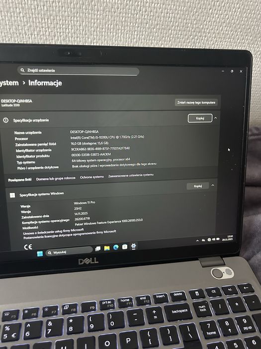 Dell latitude 5510 i5 / 16gb ram /win11 pro laptop biznes