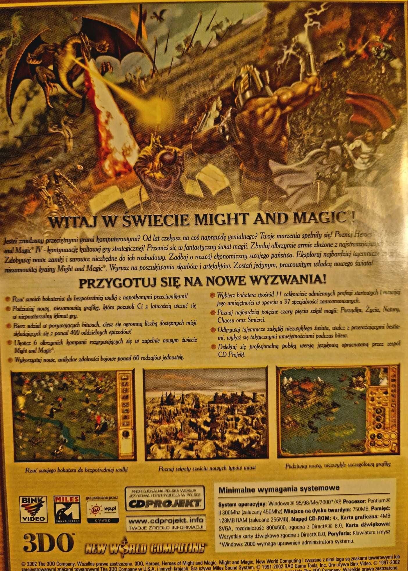 Zestaw Heroes Of Might and Magic część I, II i IV.