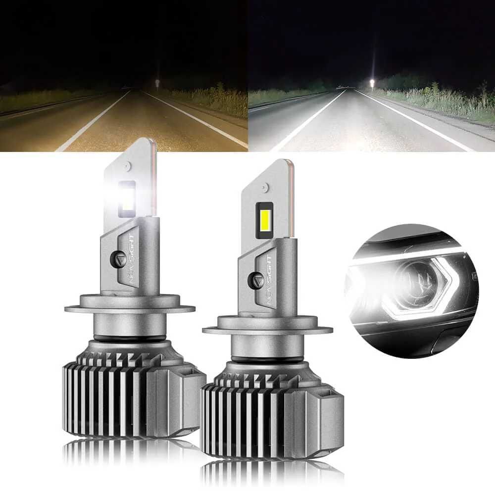 Lâmpadas LED H7 Novsight [Novas] 20000LM 6500K s/ Erros 99% CanBus DRL