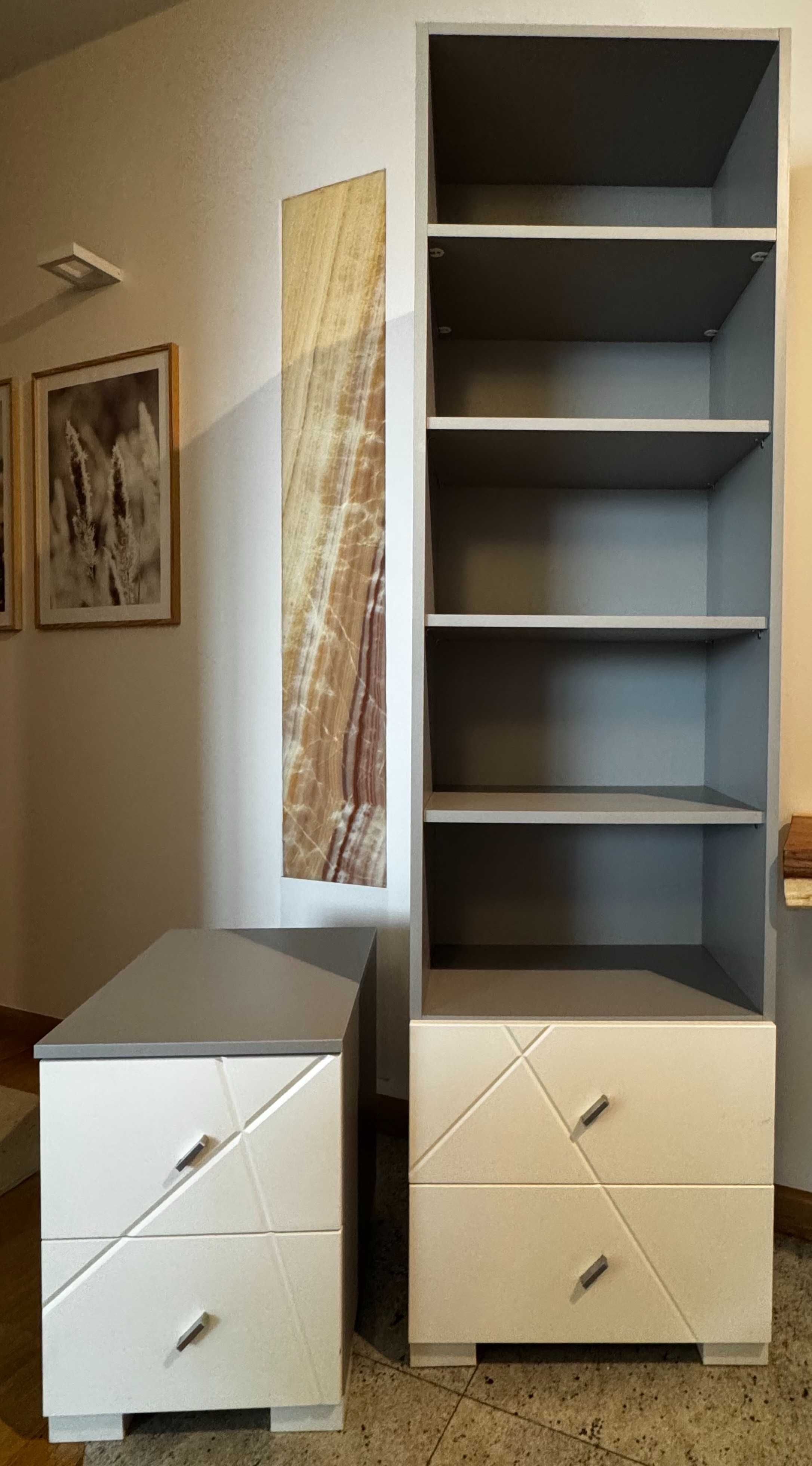 Zestaw mebli Meblik YO X ONE – Regał 55 Grey + Box Grey
