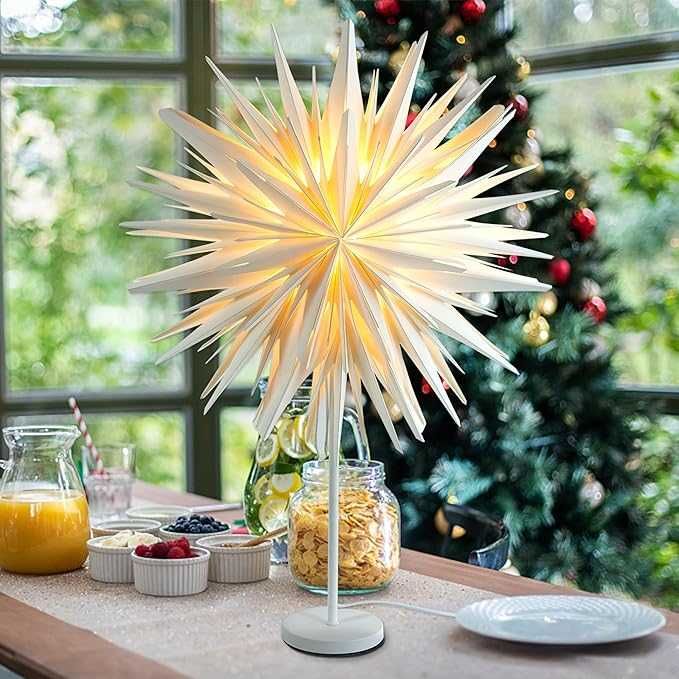 Podświetlana gwiazda LED 47 cm biała – Gwiazda świąteczna