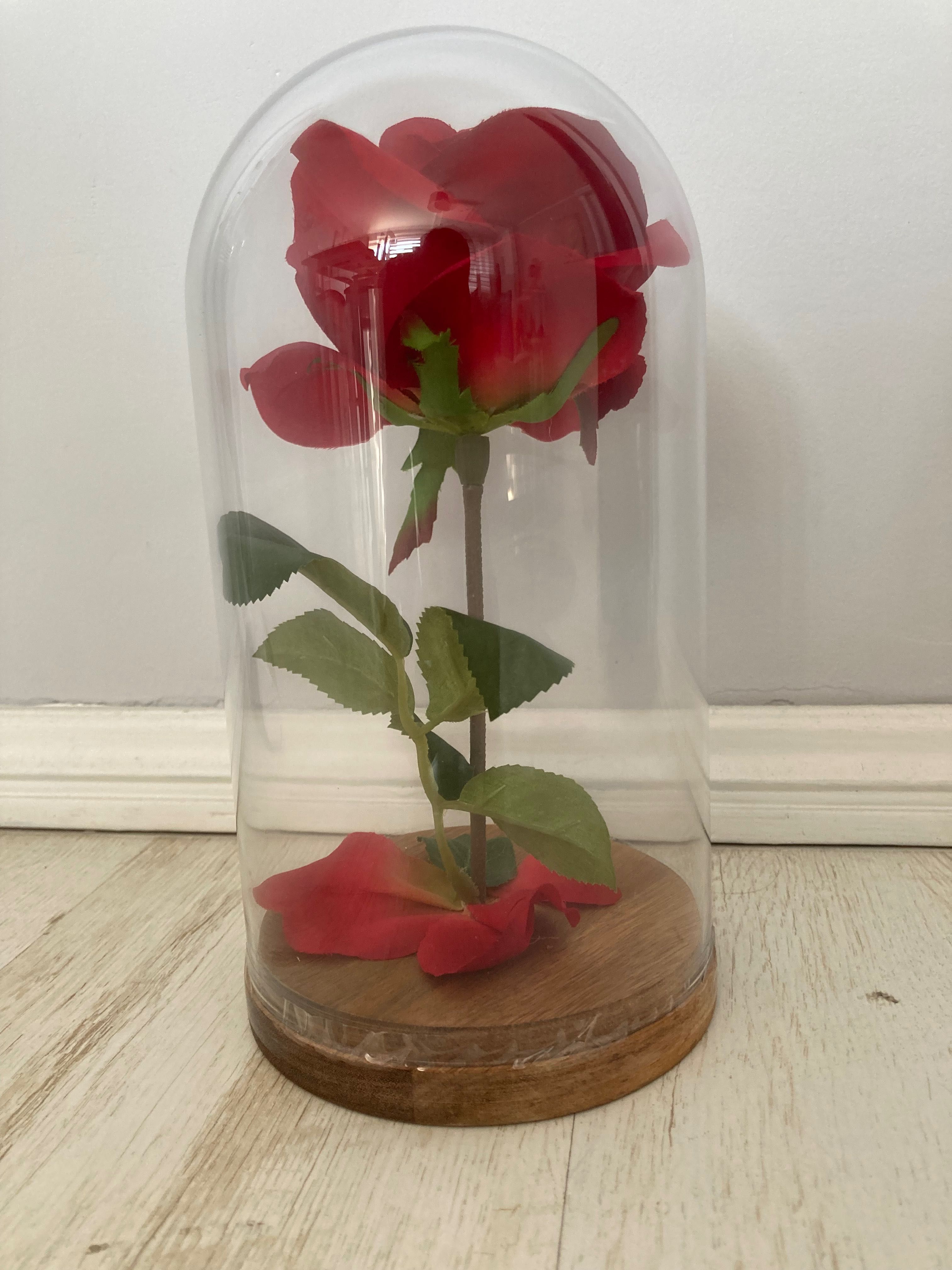 róża w szkle ozdoba, dekoracja