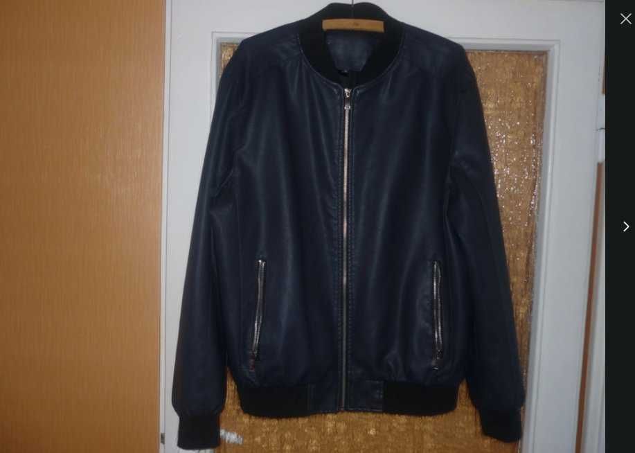 Kurtka bomberka / męska/ skóra ekologiczna / granat / XL / stan bdb