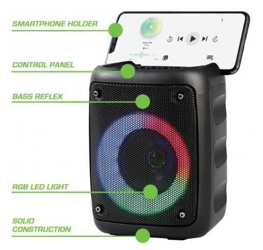 Boombox Subwoofer Kolumna Nagłośnieniowa Głośnik BLUETOOTH RGB TWS