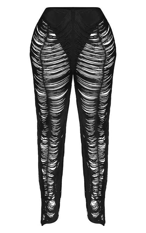 Черные голые брюки prettylittlething эротические летние секси L\XL