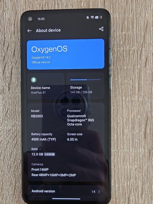 OnePlus 8T – 12GB RAM / 256GB – Prata