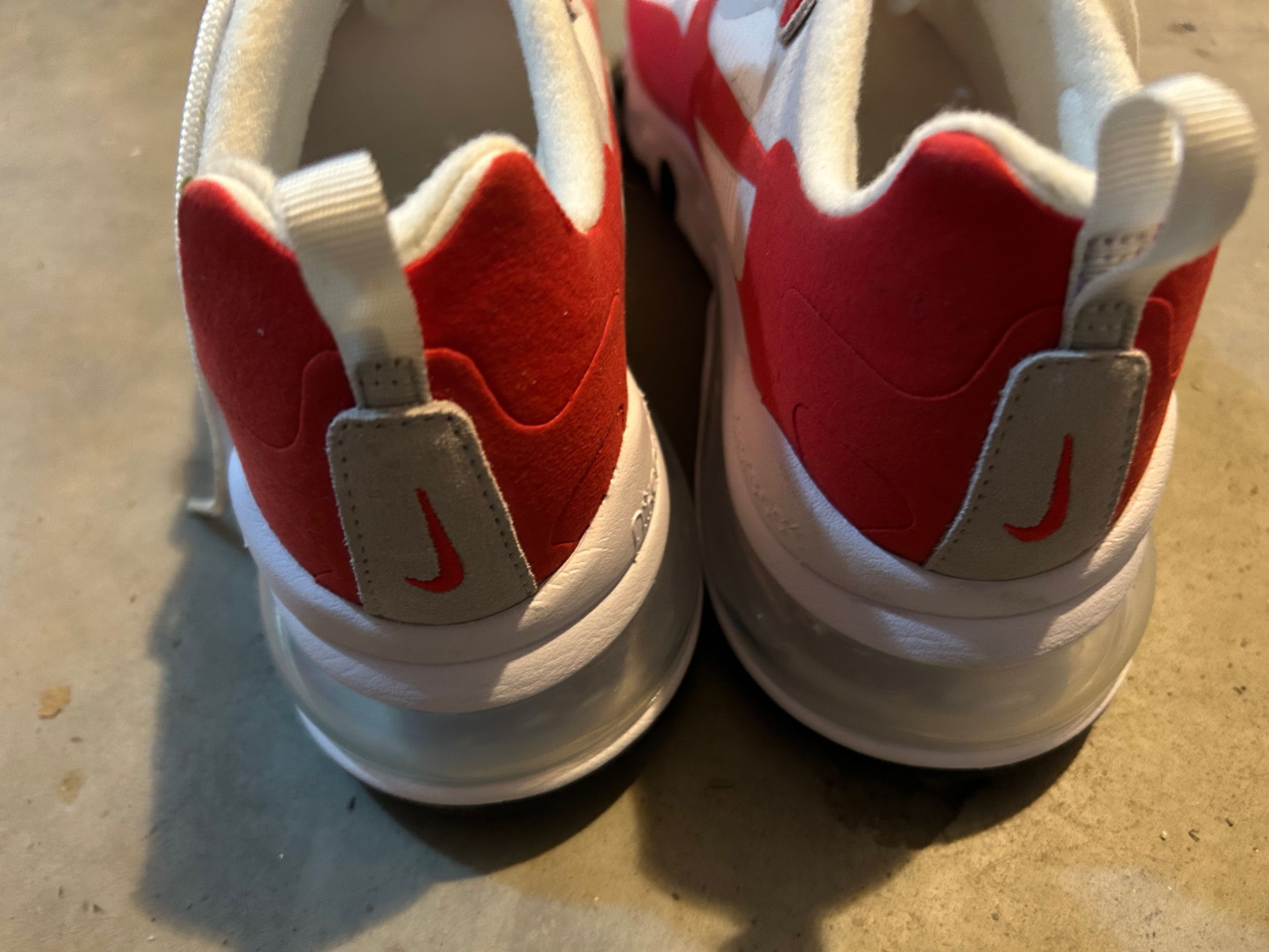 Nike Air Max 270 React, white red - nowe, 44, oryginalne