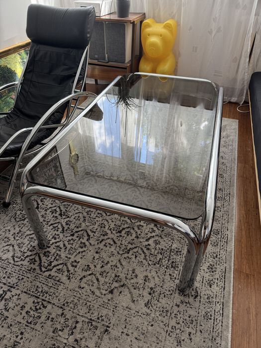 Stolik kawowy chromowany bauhaus