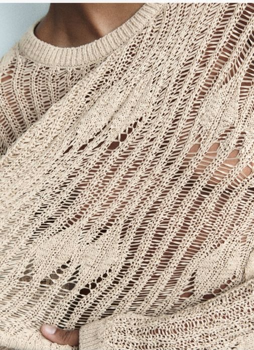 Zara letni ażurowy sweterek m nowy bez metki