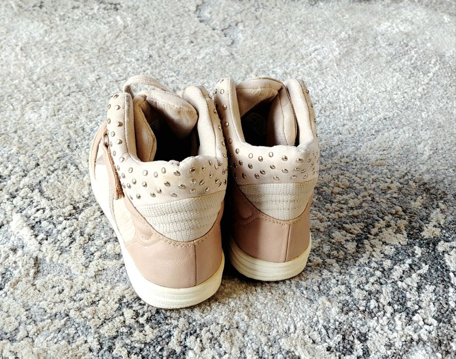 Bereshka extra wysokie Snekersy Botki beżowe roz. 37 _  24cm