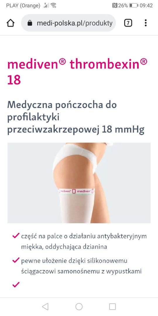 Mediven thrombexin 18 pończochy pooperacyjne