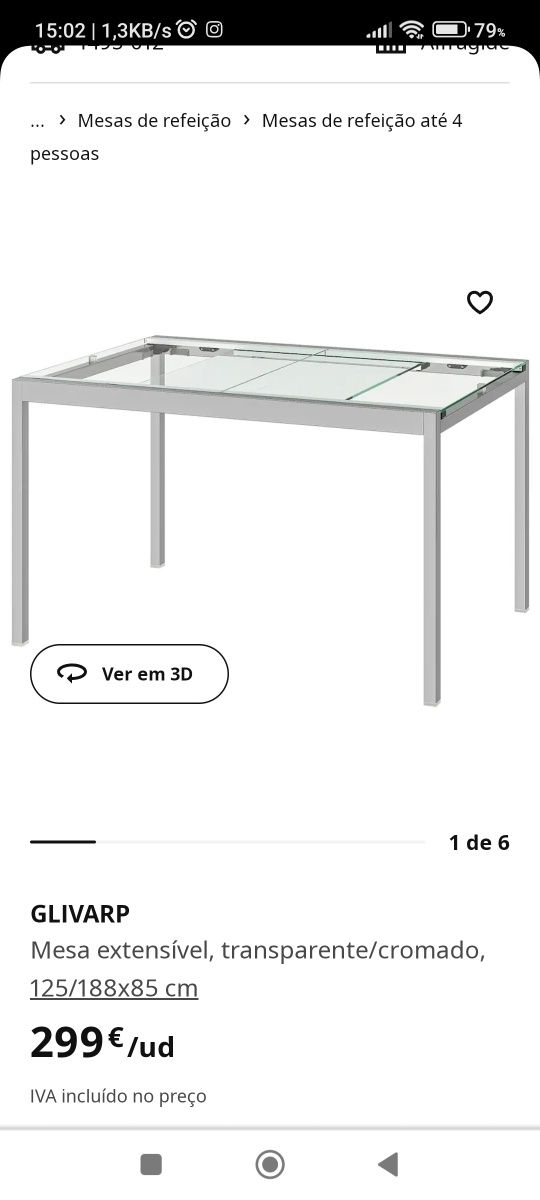 Conjunto mesa+cadeiras Ikea