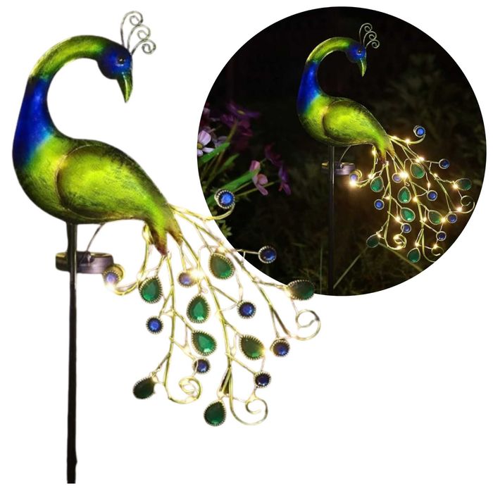 Lampa solarna Figurka ogrodowa LED PAW metal światło ciepłe 110 cm