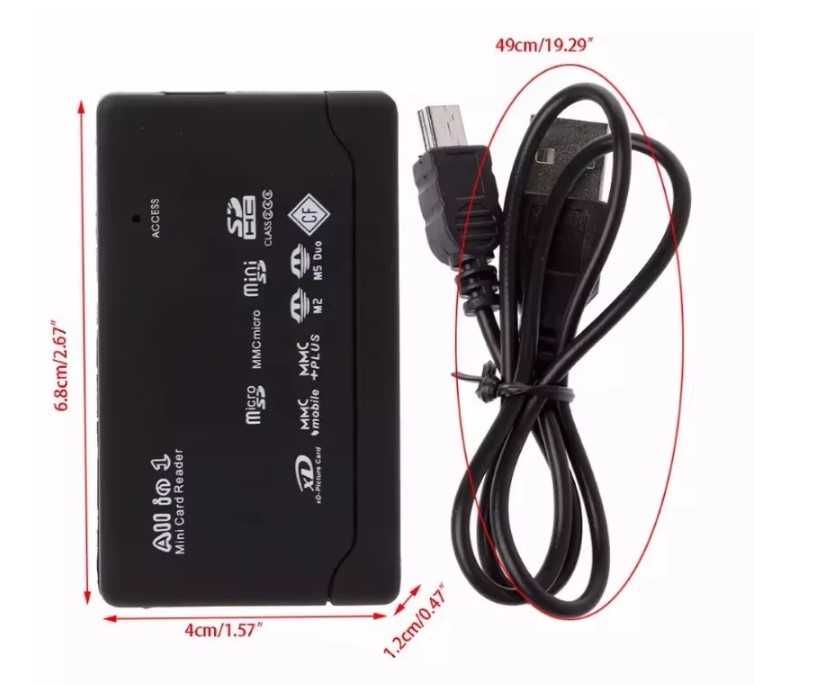 Мини-кардридер Usb 2.0, многофункциональный