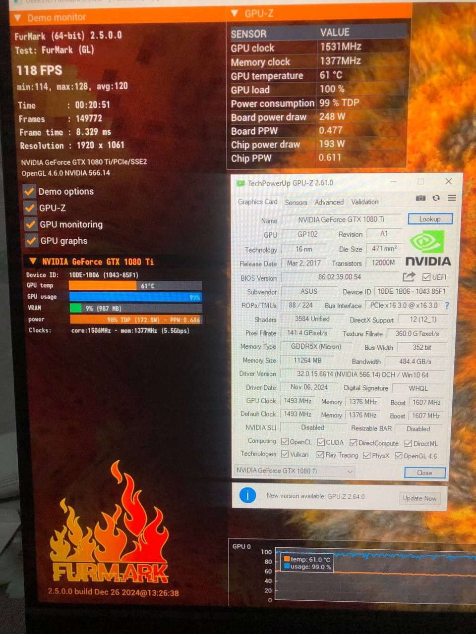 Відеокарта nvidia gtx 1080 ti 11 gb asus rog strix oc
