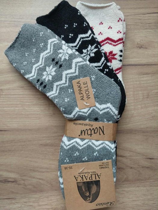 Skarpety damskie wełniane z Alpaki 3 pary