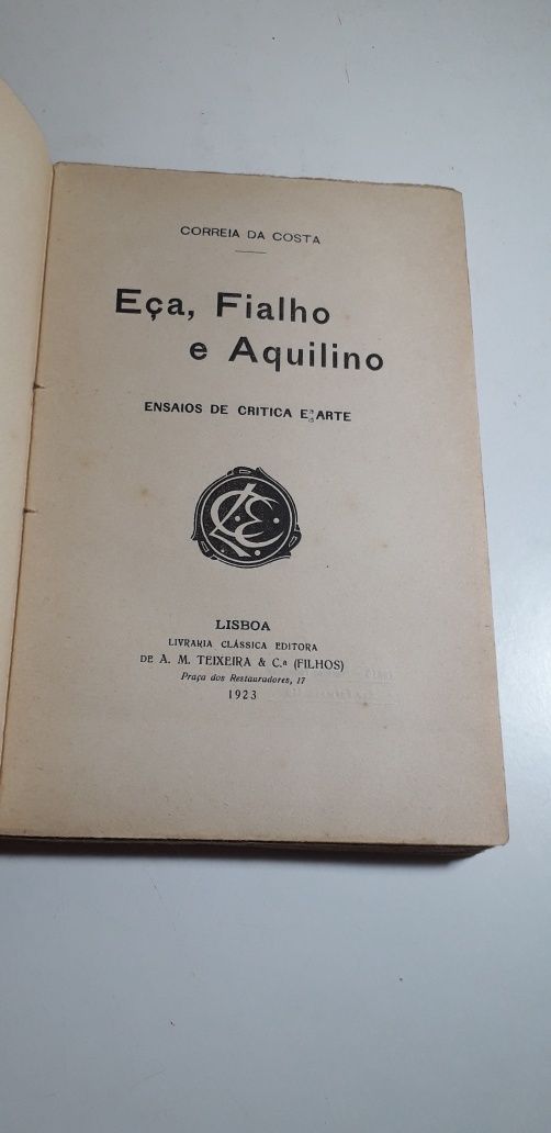 Eça, Fialho e Aquilino - Correia da Costa (1923)