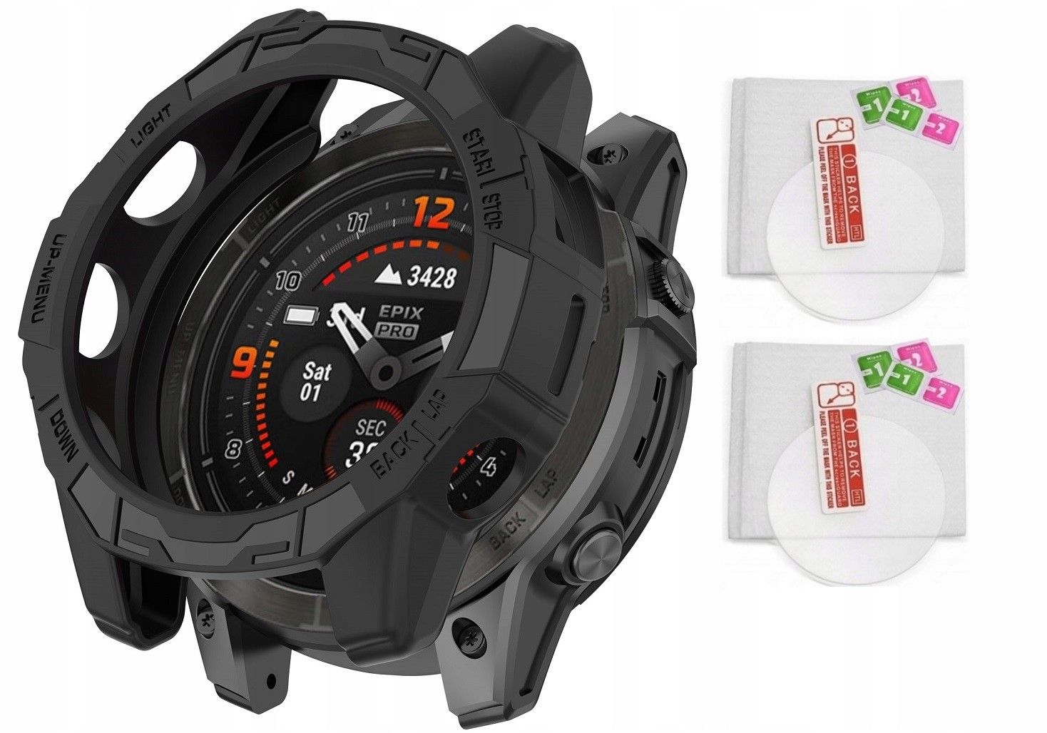 2 X Szkło 9H+ Etui do Garmin Epix Pro Gen2 51mm