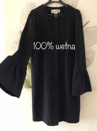 Płaszcz 100% wełniany płaszczyk czarny S