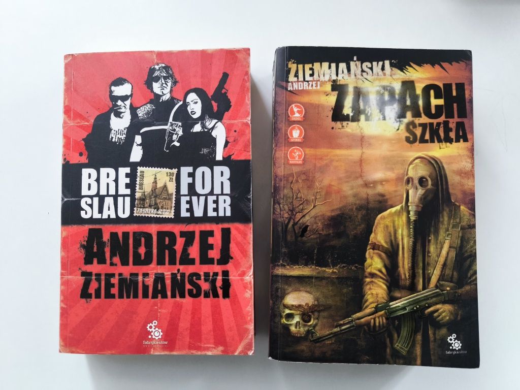 2 książki Andrzej Ziemiański Zapach szkła i Breslau Forever