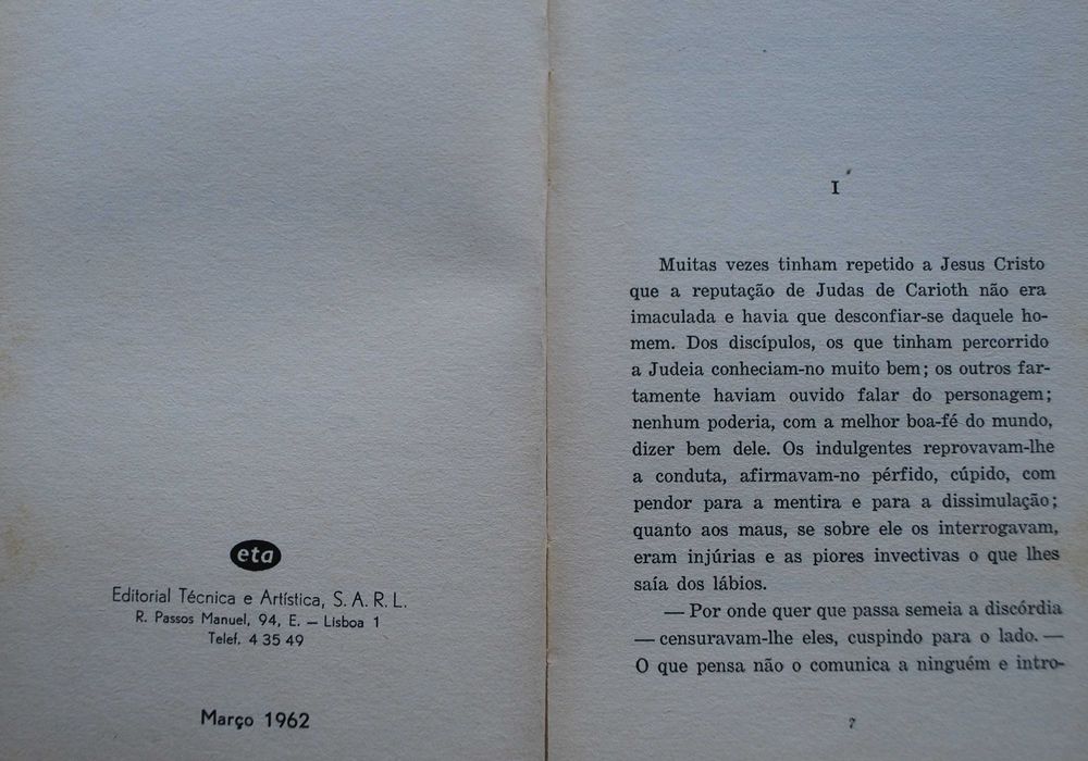 Judas Iscariotes de Leónidas Andréieff - 1 Edição Ano 1962