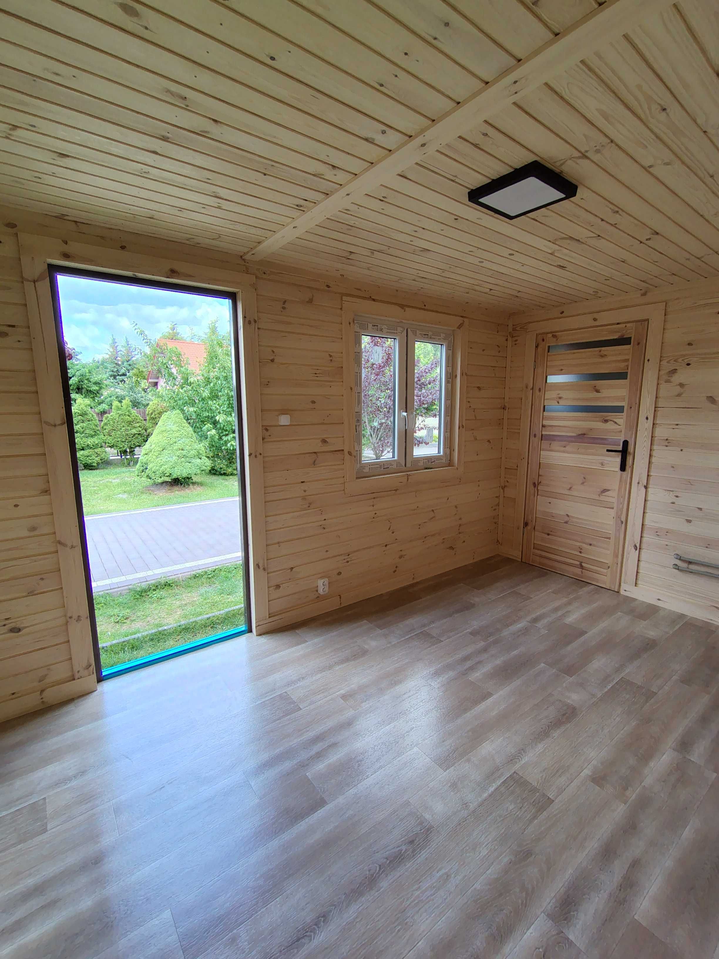 Domek drewniany ocieplony 8x3.2m Bugaj Piekło Golaszka Dąbie Sarnów