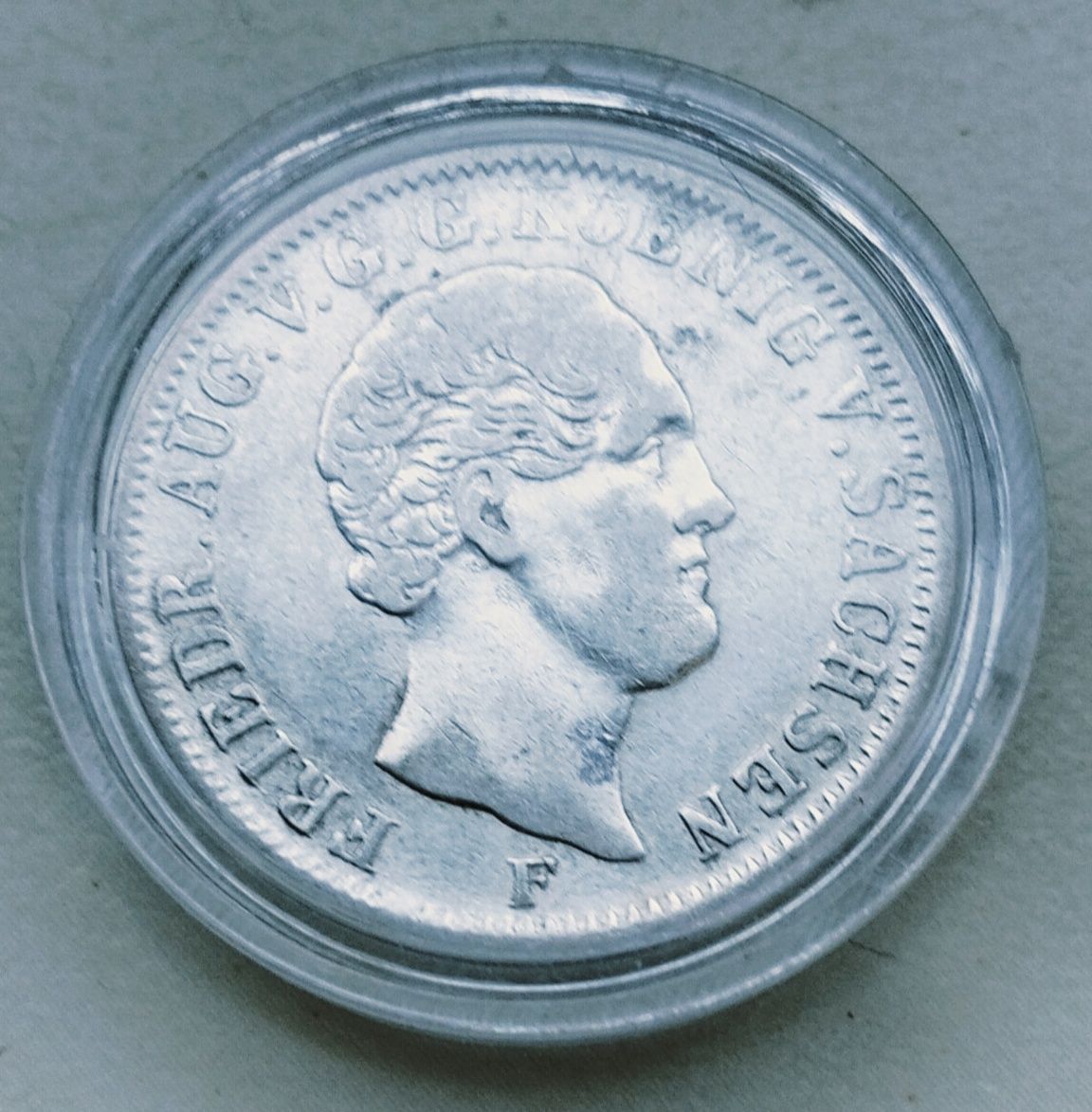 Saksonia 1/6 Talara 1850 r Fryderyk August srebro rzadka