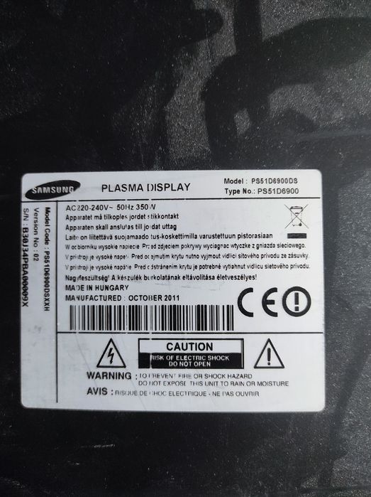 Plazma Samsung PS51D6900DS na czesci