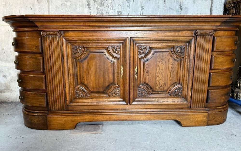 Piękna duża komoda w całości dębowa