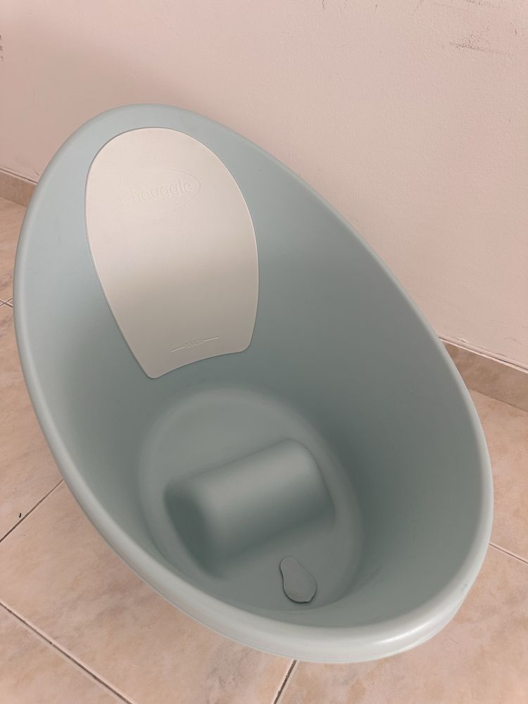 Banheira bebé Shnuggle verde com suporte