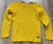 Sweter H&M – 100% bawełna, musztardowy, rozm. 122/128 cm