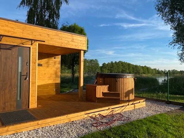 Wynajmę domki drewniane przy jeziorze w Wlkp. #sauna #balia